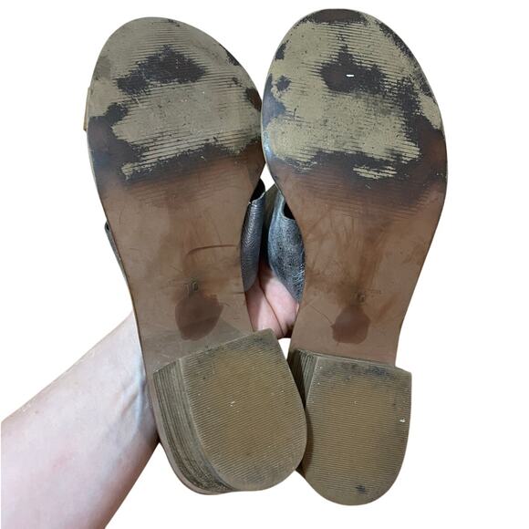 Madewell Brown and Silver Heeled Sandals - Picture 8 of 11